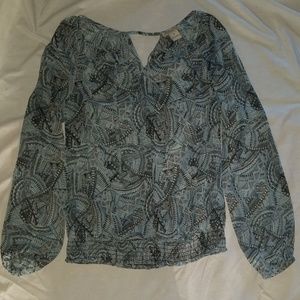 Lucky Brand Sheer Blue Top S